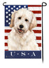 This Goldendoodle White USA American Garden Flag is a testament to the beauty of your favorite breed and the American Flag