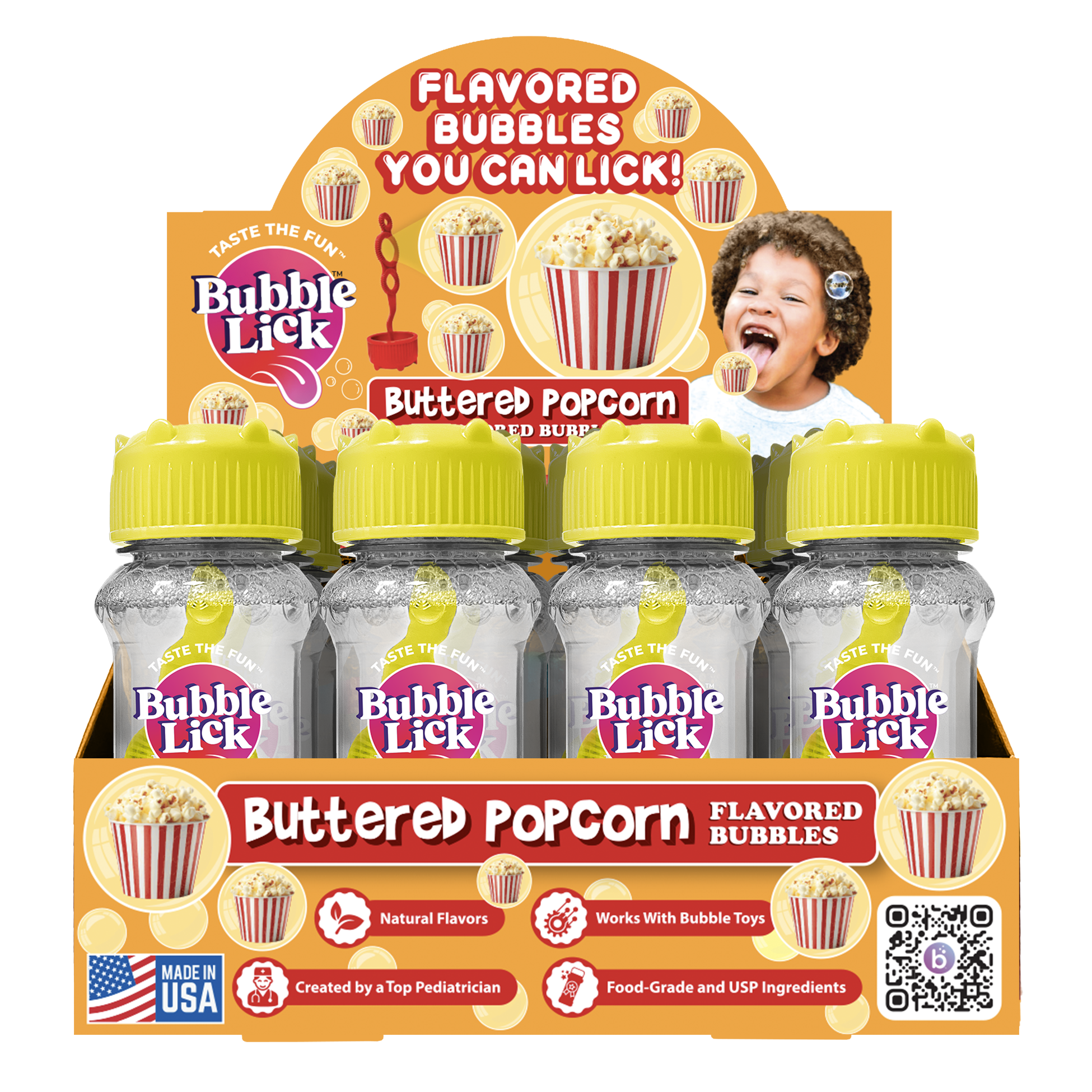 Dog and Cat Treat BubbleLick™ Buttered Popcorn Bubbles