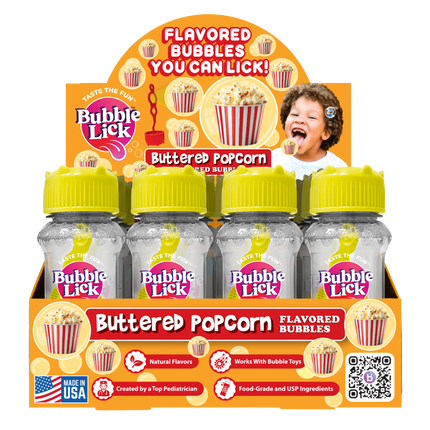 Dog and Cat Treat BubbleLick™ Buttered Popcorn Bubbles