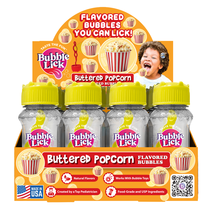 Dog and Cat Treat BubbleLick™ Buttered Popcorn Bubbles