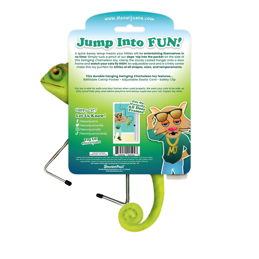 Meowijuana® Jump 'n' Jamb Chameleon Interactive Cat Toy