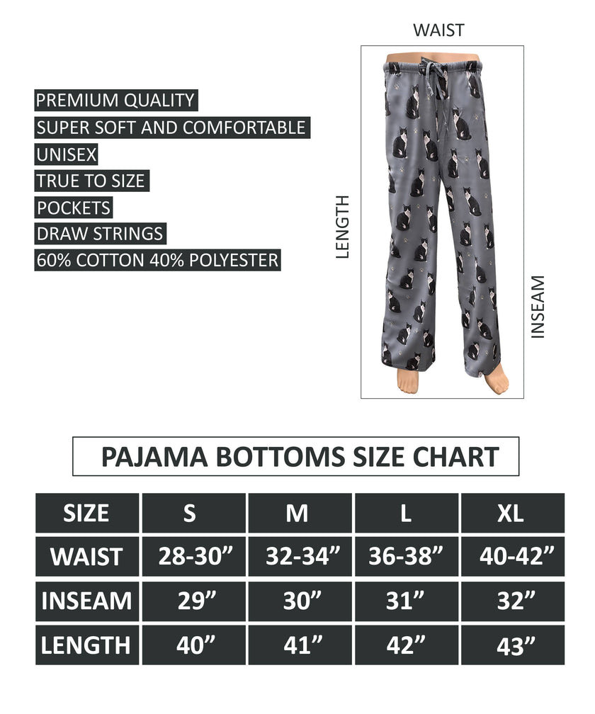 Black and White Cat Pajama Bottoms