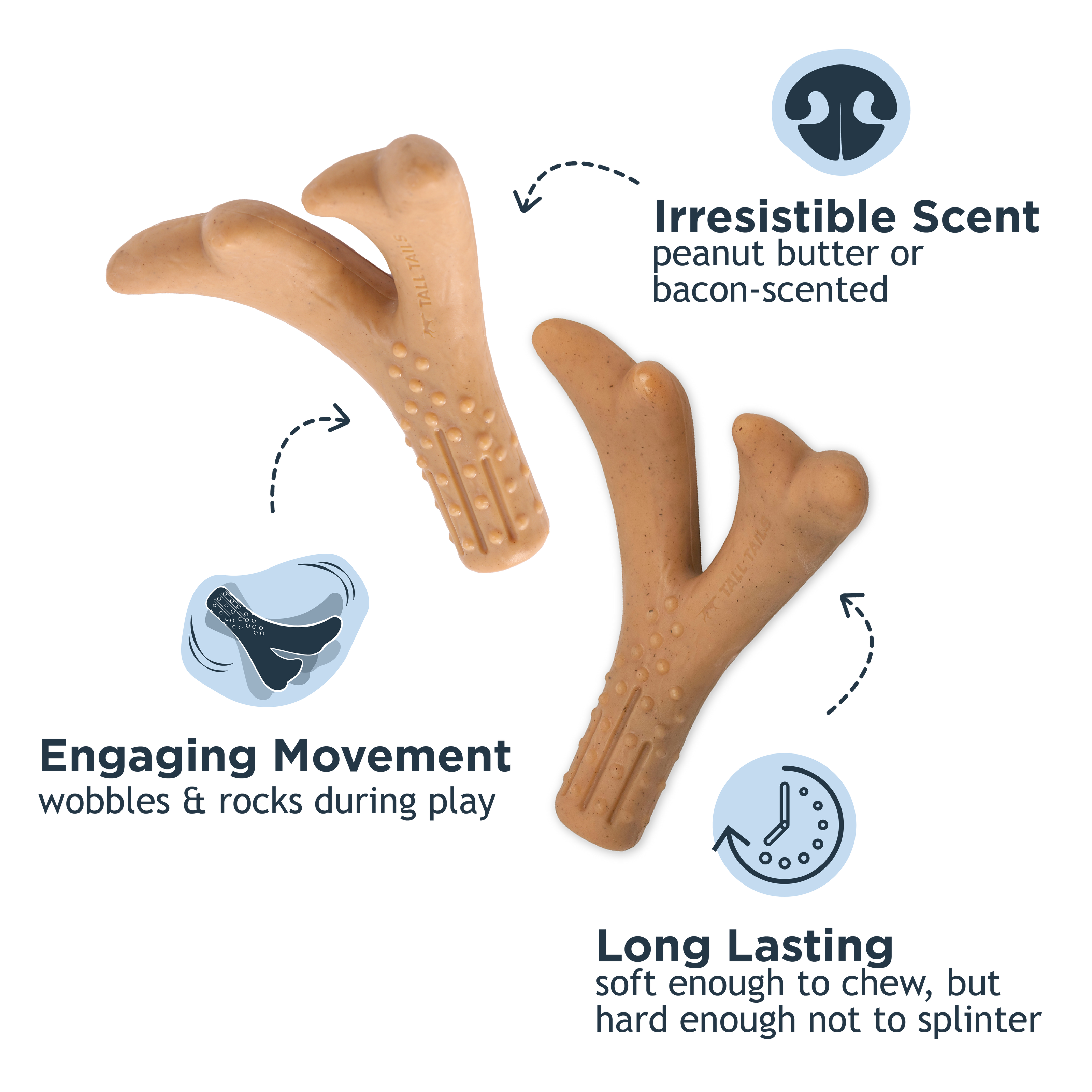 Peanut Butter-Scented Antler Chew Dog Toy - Large