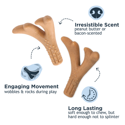 Peanut Butter-Scented Antler Chew Dog Toy - Large