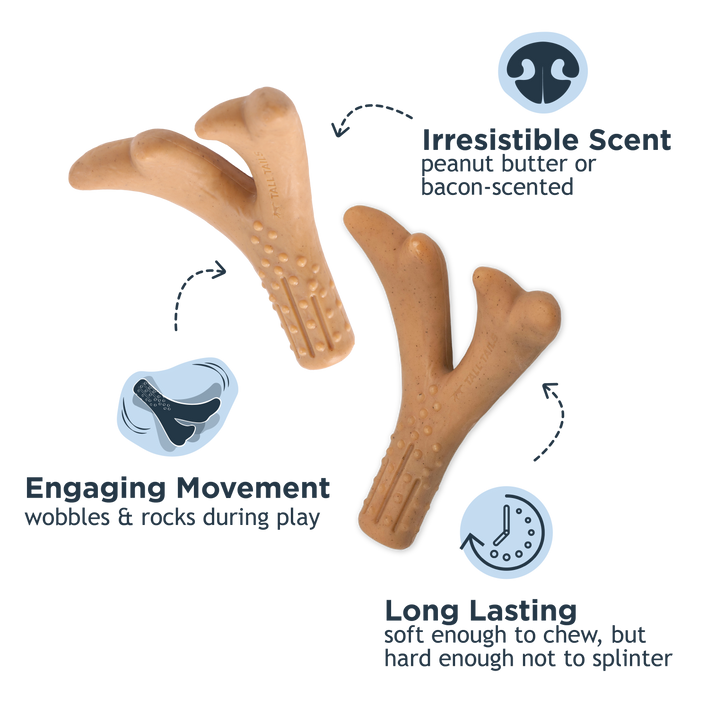 Peanut Butter-Scented Antler Chew Dog Toy - Large
