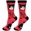 Cat Black/White Socks Unisex