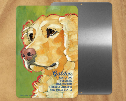 Golden Retriver (Cream, Side View) -UD Metal Sign