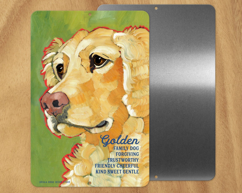 Golden Retriver (Cream, Side View) -UD Metal Sign