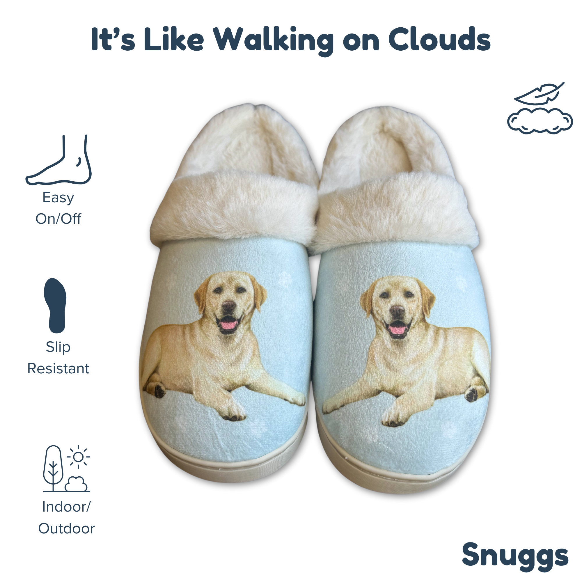 Labrador Yellow Dog Yellow Lab Pet Lovers Comfy Snuggs Slippers