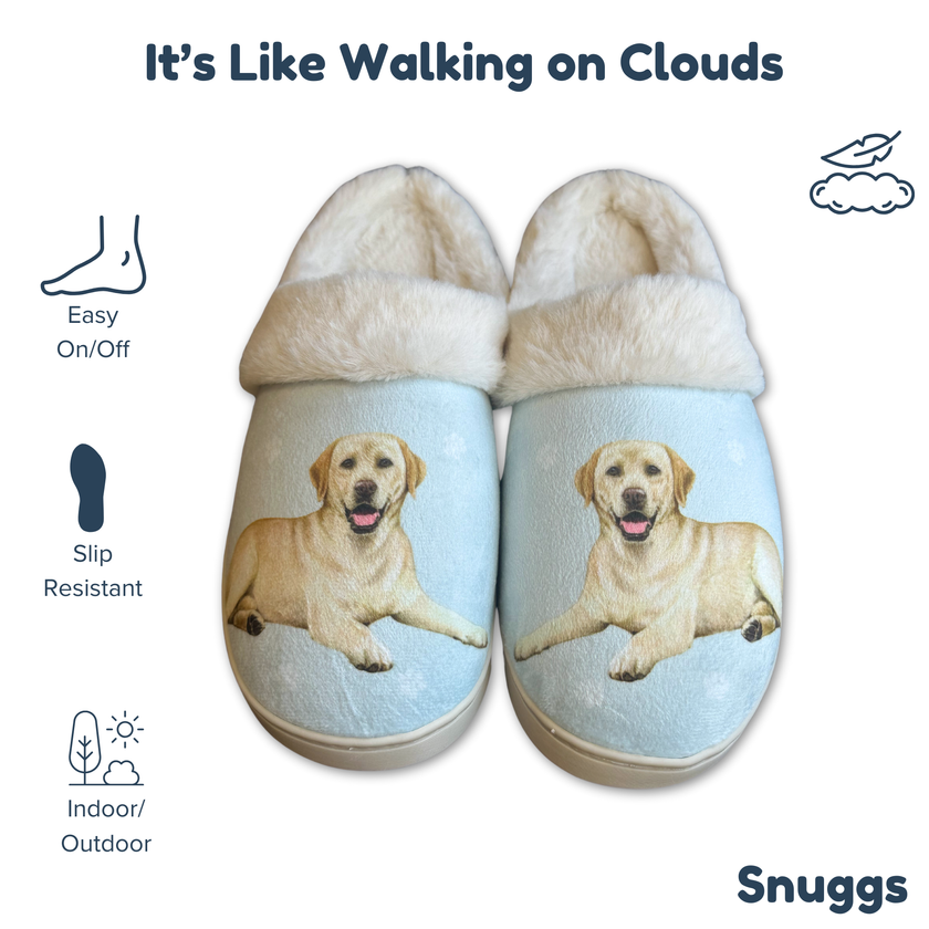 Labrador Yellow Dog Yellow Lab Pet Lovers Comfy Snuggs Slippers