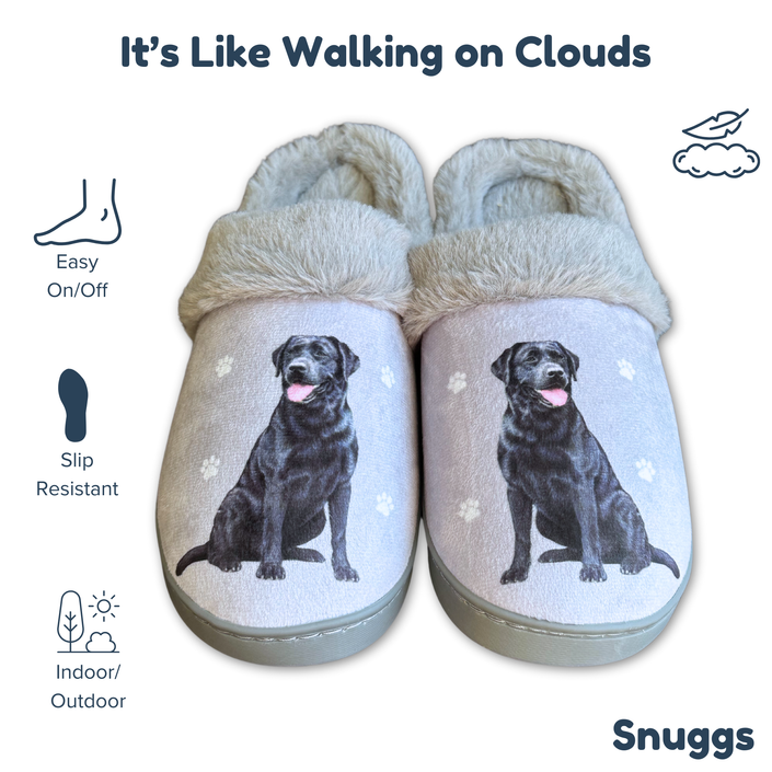 Labrador Black Dog Black Lab Pet Lovers Comfy Snuggs Slippers