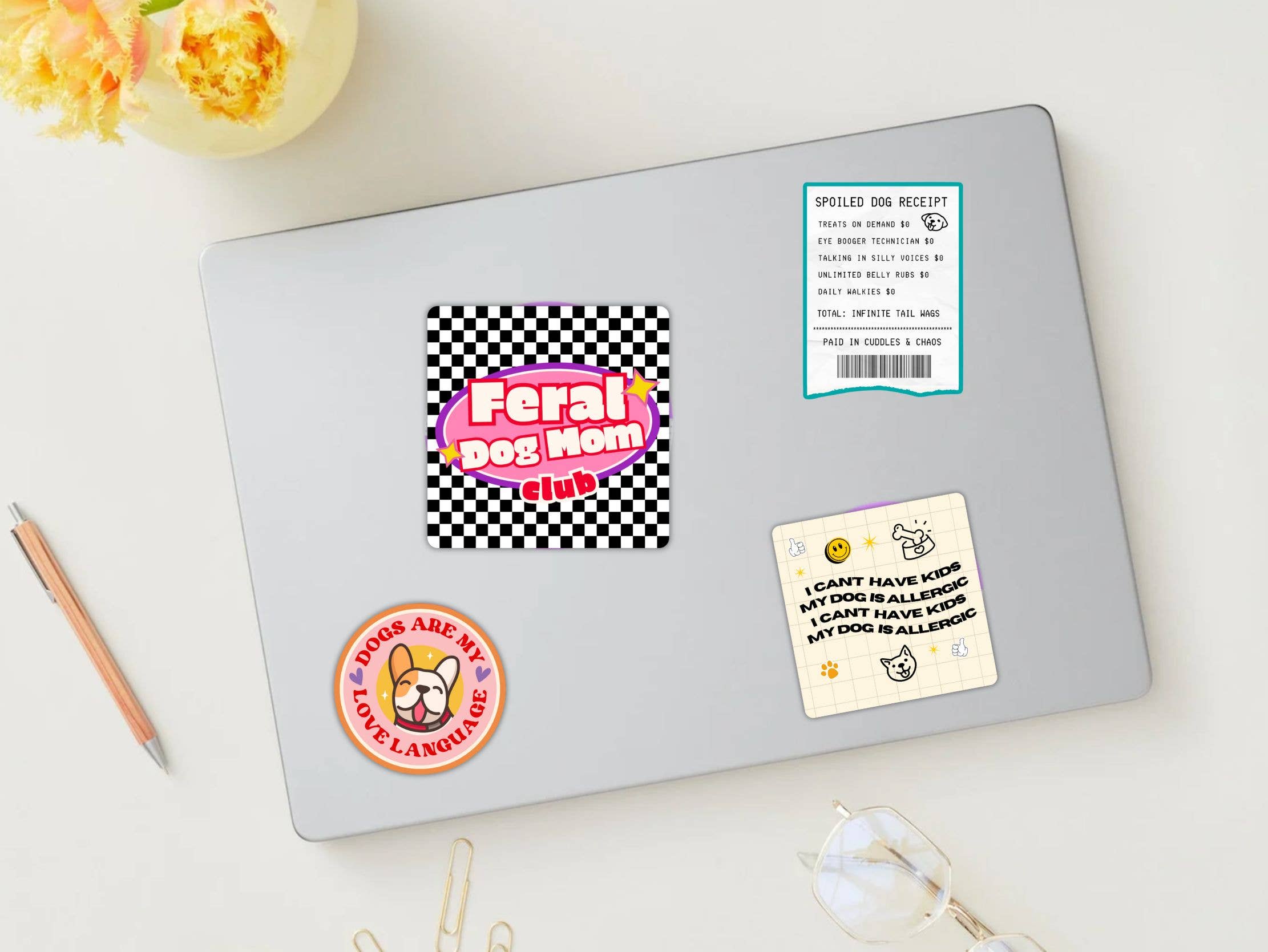 Cute Dog Mom Sticker - Spoiled Dog Receipt