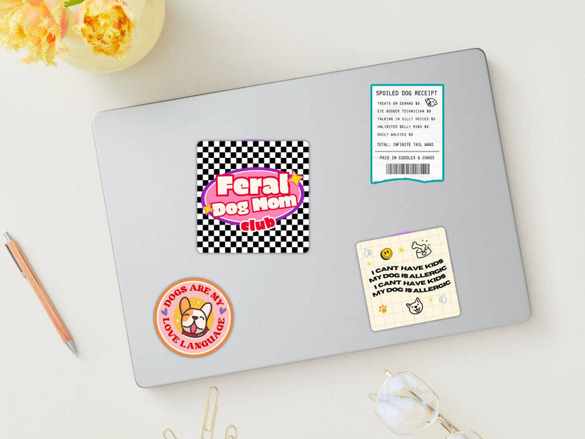 Cute Dog Mom Sticker - Spoiled Dog Receipt