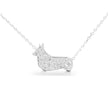 Silver CZ Pet Dog Necklace