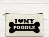 I Love My Poodle Dog Canvas Multi-Use Zipper Bag