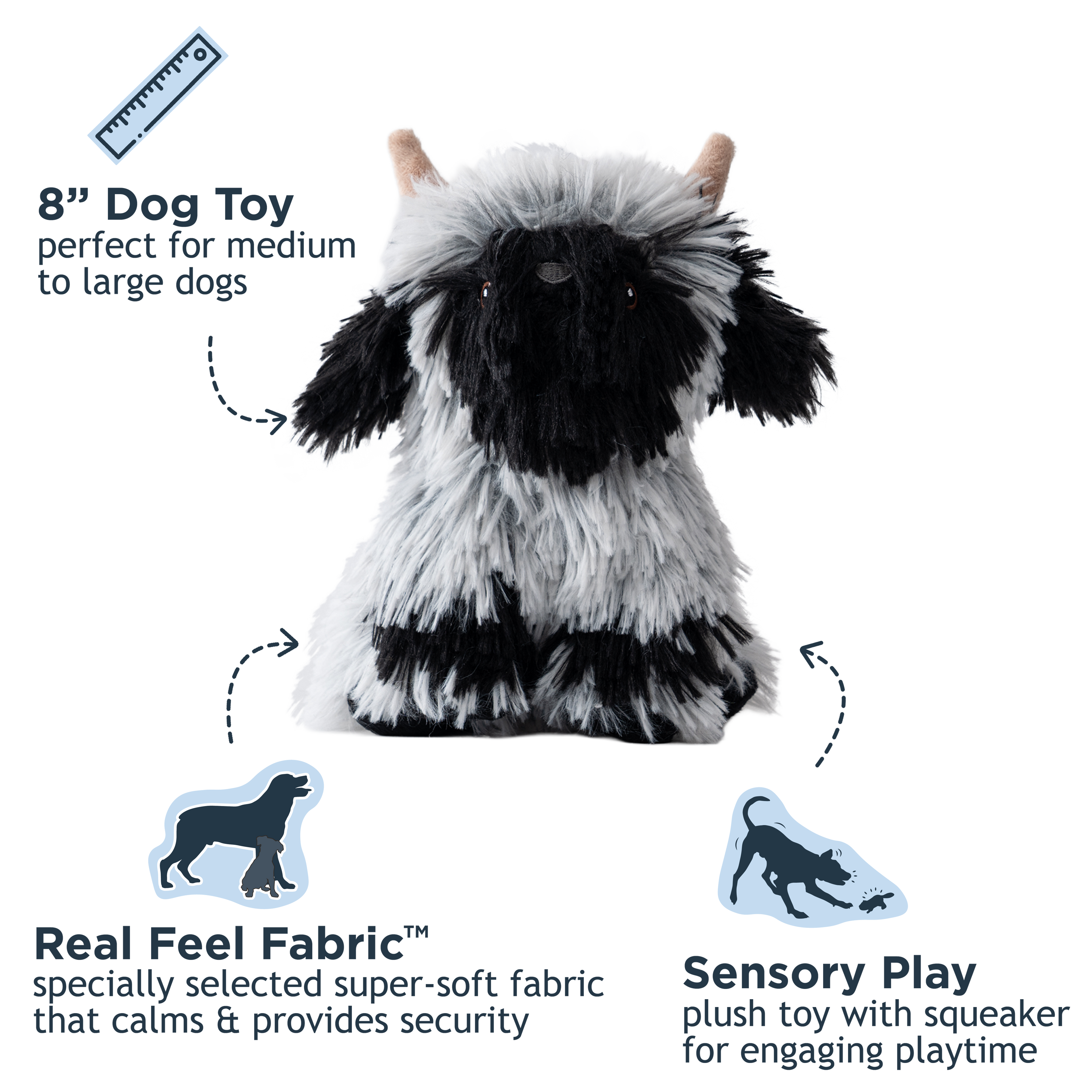 Dog Toy Highland Sheep With Squeaker Plush Toy