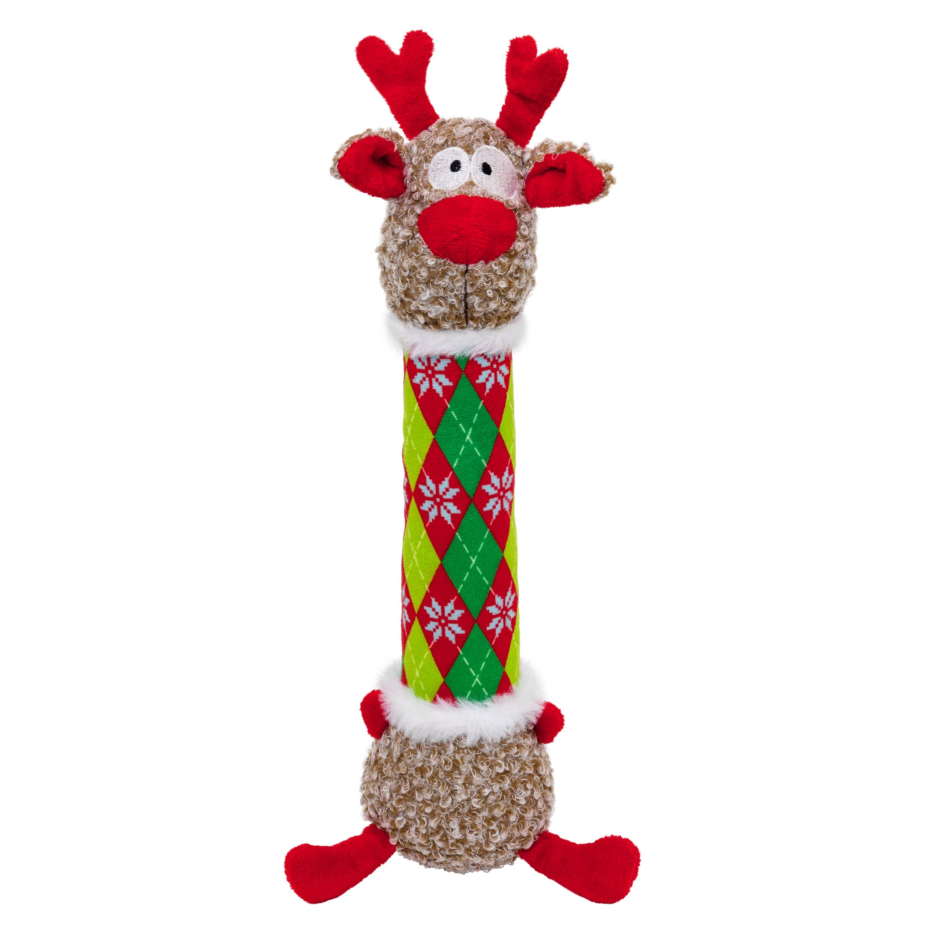 KONG Holiday Shakers™ Luvs Argyle Reindeer Christmas Dog Toy