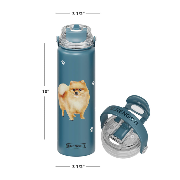 Pomeranian Stainless Steel Water Bottle 24 Oz. Serengeti