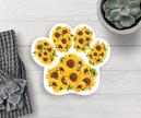 Sunflower Paw Print Sticker Vinyl Decal