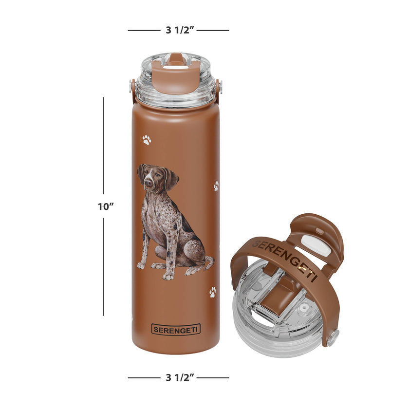 German Shorthair Pointer Stainless Steel Water Bottle 24 Oz. Serengeti