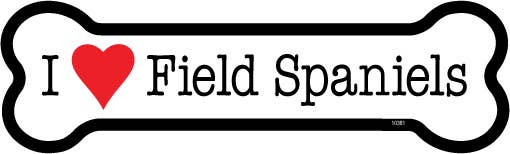 Field Spaniel I (heart) Field Spaniels Bone Shaped Magnet