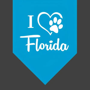 I Love Florida Dog Bandana