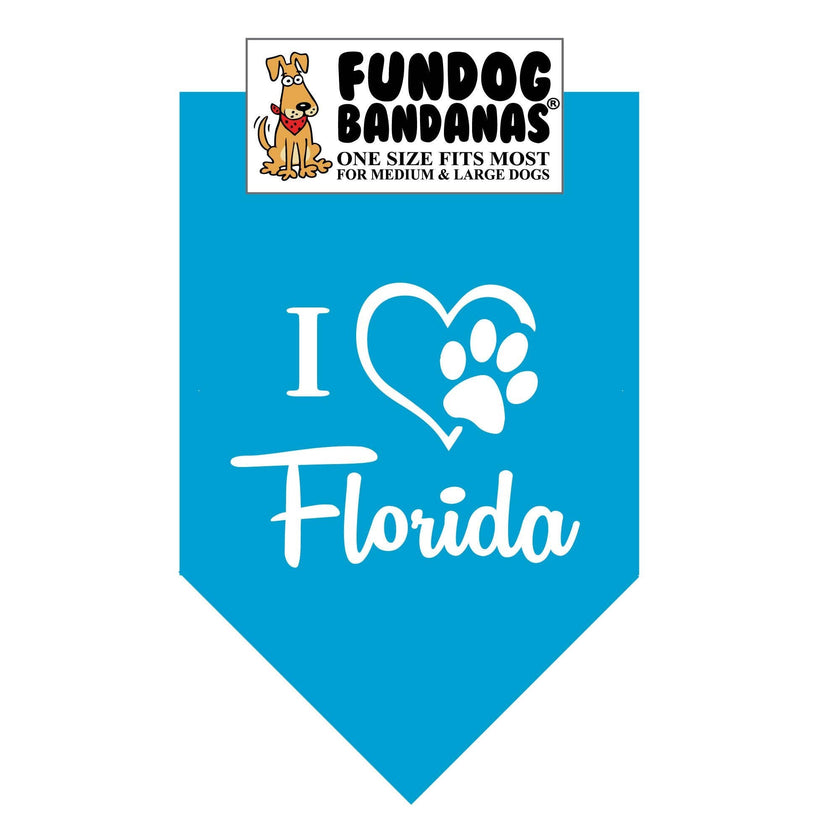I Love Florida Dog Bandanas
