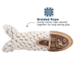 Dog Toy Fish Natural Leather Crunch Fish Rope Toy