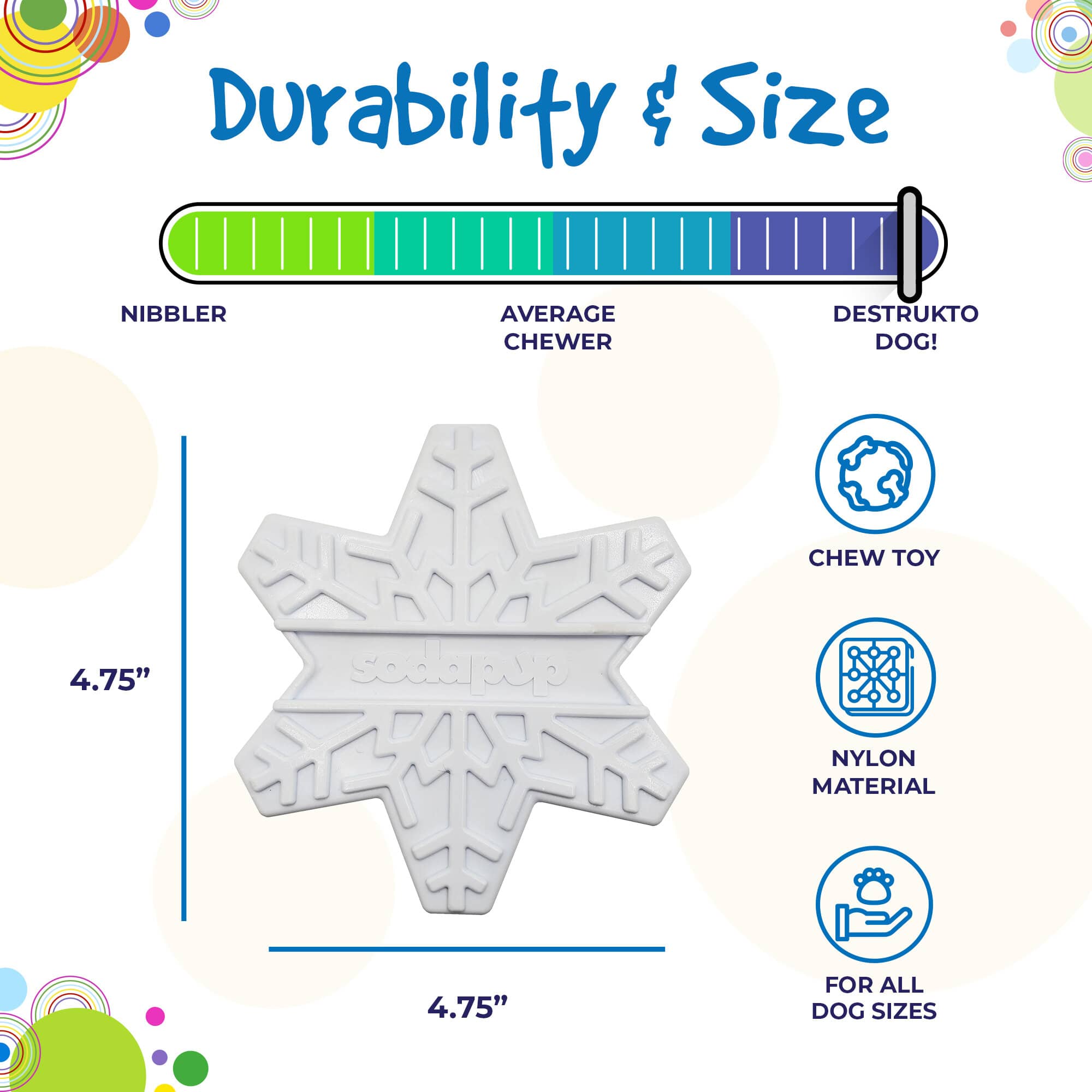 Snowflake Nylon Dog Chew Toy for Aggressive Chewers Dog Toy