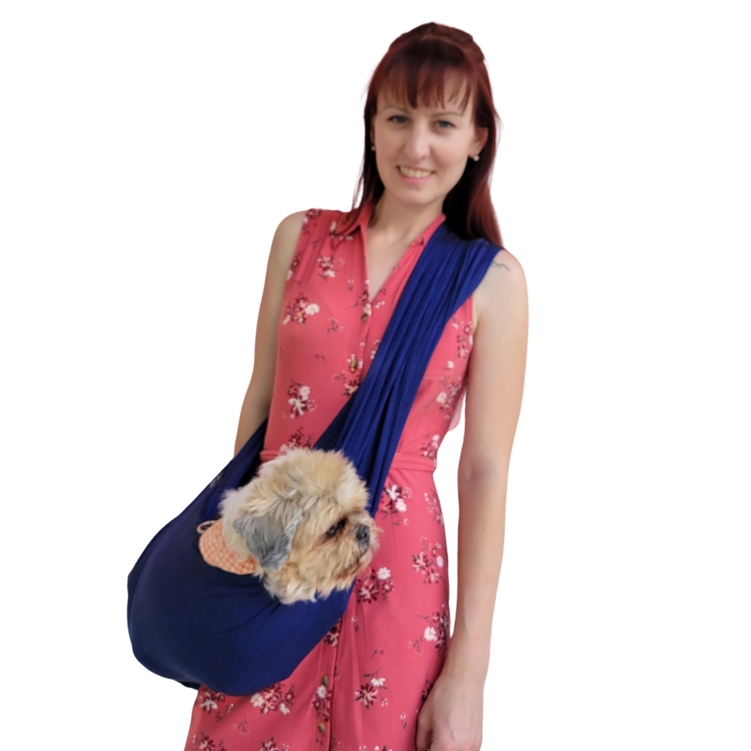 Dog Sling - Sapphire Blue woven