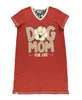 PJ Nightgown Dog Mom Fur Life V-Neck Nightshirt