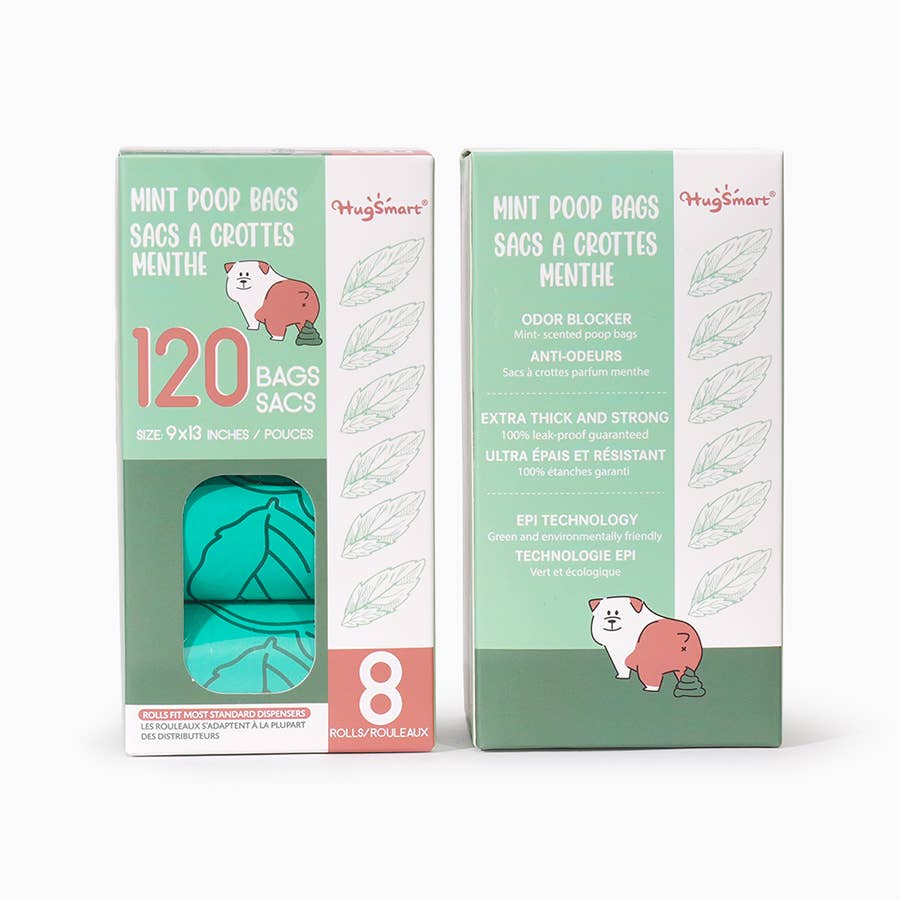 Pet Waste Bag Mint Scent Poop Bags 8pack Set