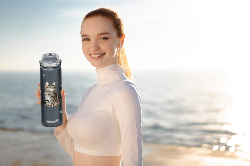 Maine Coon Stainless Steel Water Bottle 24 Oz. Serengeti