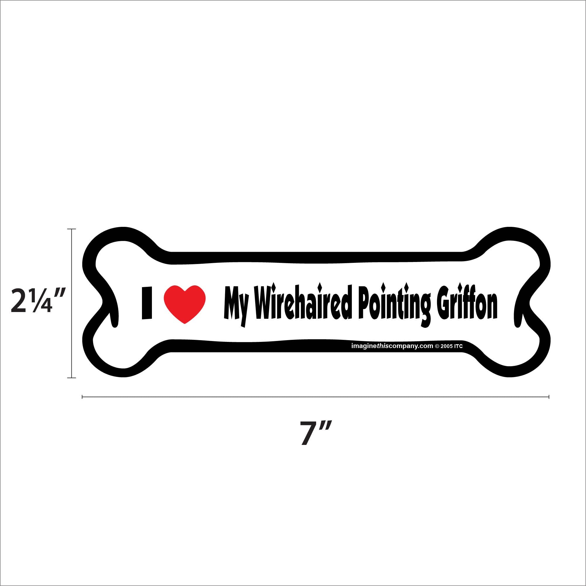 I Love My Wirehaired Pointing Griffon  - Bone Car Magnet