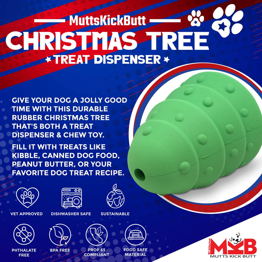 Christmas Tree Dog Toy Durable Rubber Chew Toy