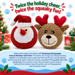 Dog Toy Santa & Reindeer Christmas EZ Squeaky Floating Twin Pack Ball Toy Set