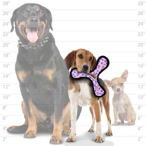 Tuffy Jr Boomerang - Pink Leopard, Durable, Squeaky Dog Toy
