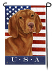 This Vizsla USA American Garden Flag is a testament to the beauty of your favorite breed and the American Flag. 