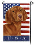 This Vizsla USA American Garden Flag is a testament to the beauty of your favorite breed and the American Flag. 