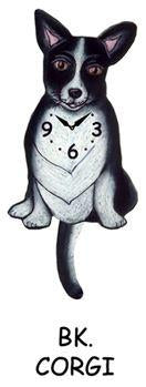 Corgi (Black) Wagging Tail Clock
