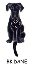 Great Dane (Black) Wagging Tail Clock