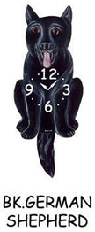 German Shepherd (Black) Wagging Tail Clock