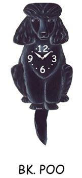 Poodle (Black) Wagging Tail Clock