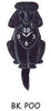 Poodle (Black) Wagging Tail Clock