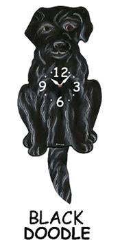 Doodle (Black) Wagging Tail Clock