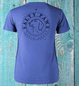 Salty Paws UPF40 V-Neck Tee Shirt- Diamond Blue Heather