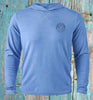 Salty Paws UPF40 Long Sleeve Hoodie Tee Shirt - Sapphire Blue Heather