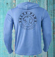 Salty Paws UPF40 Long Sleeve Hoodie Tee Shirt - Sapphire Blue Heather