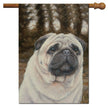 Pug, Fawn Large Flag