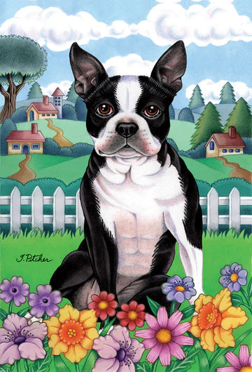 Boston Terrier Garden Flag